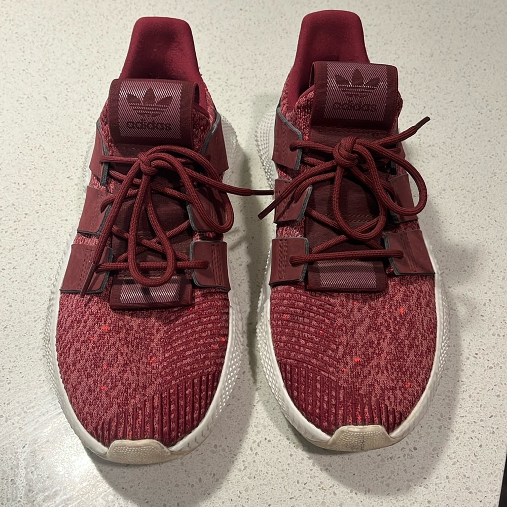 Adidas maroon sneakers